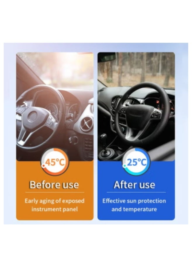 2025 سيارة الظل الشمسي ، من 50 درجة مئوية إلى 25 درجة مئوية للسيارة الداخلية بسرعة ، كتل 99٪ من الأشعة فوق البنفسجية ، غطاء شمسي عاكس وقابل للطي ، ملحقات داخلية ظل نافذة السيارة لمعظم السيارات والسيارات الرباعية الدقيقة والشاحنات ، 145 سم * 80 سم ، كبيرة - Image 2