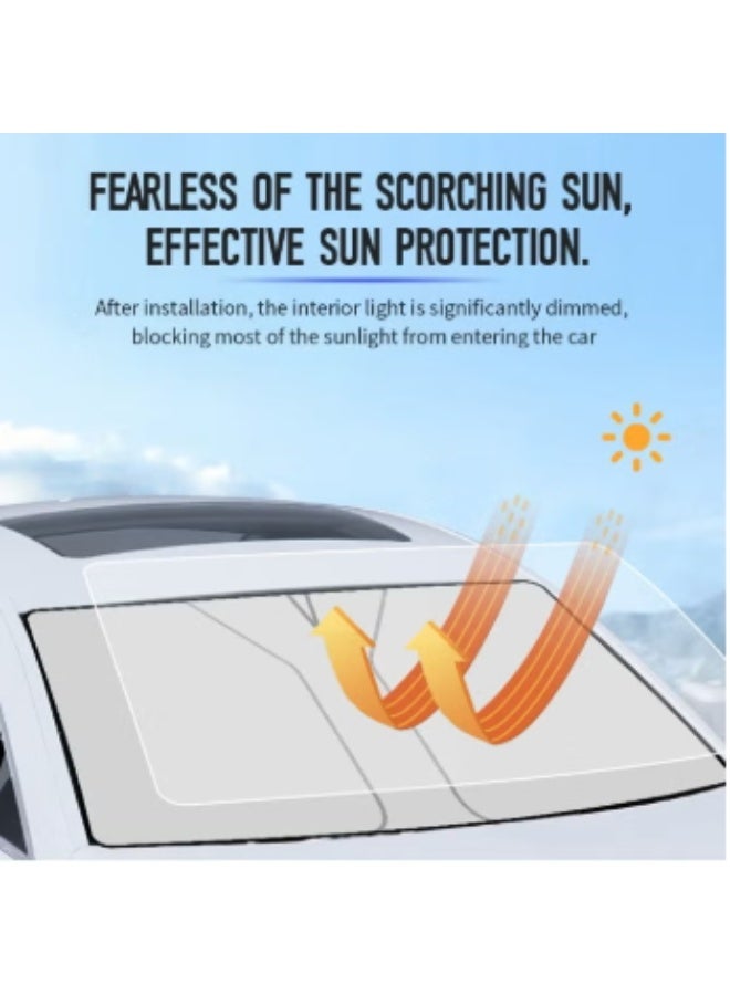 2025 سيارة الظل الشمسي ، من 50 درجة مئوية إلى 25 درجة مئوية للسيارة الداخلية بسرعة ، كتل 99٪ من الأشعة فوق البنفسجية ، غطاء شمسي عاكس وقابل للطي ، ملحقات داخلية ظل نافذة السيارة لمعظم السيارات والسيارات الرباعية الدقيقة والشاحنات ، 145 سم * 80 سم ، كبيرة - Image 4