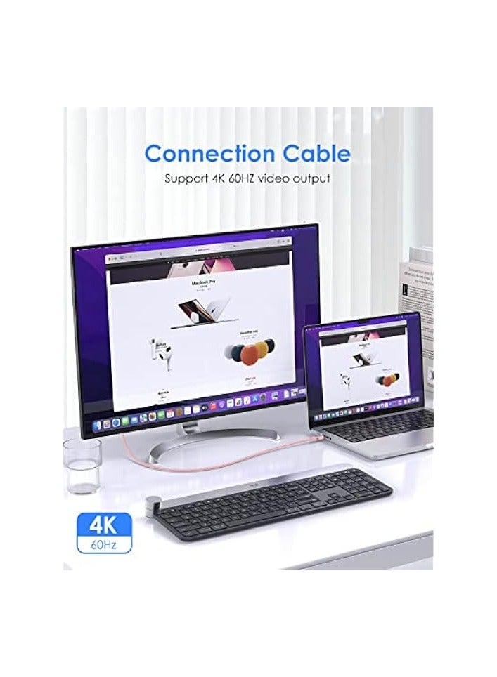 لينشن كابل USB C 3.1 Gen 2 بطول 3.3 قدم، شحن 100 واط + بيانات 10 جيجابت في الثانية + سلك فيديو مجدول 4K/60 هرتز متوافق مع 2023-2016 MacBook Pro، Mac Air، Surface، Samsung S20/S10/S9/S8/Note، (ذهبي وردي) - Image 4