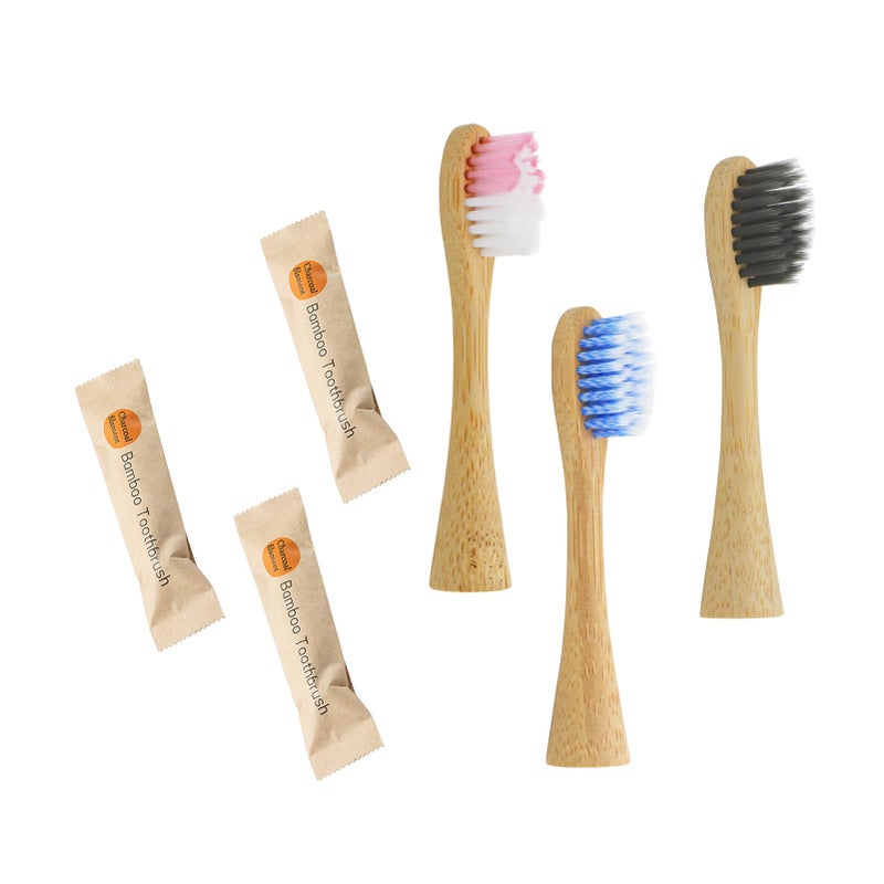 PDEEY Bamboo Toothbrush Heads Replacement for Lumineux/Boka Sonic Eletric Toothbursh Refill, 3 PCS - Image 5