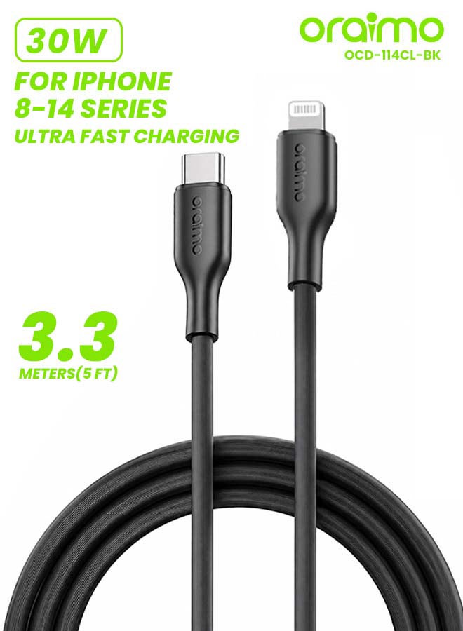 أورايمو كابل RobustLine 30W من نوع C إلى لايتنينغ | 3A، 1M - Image 1