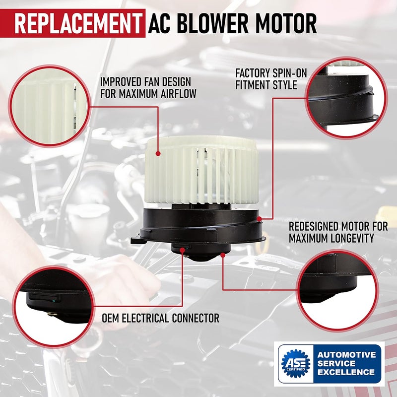 AA Ignition Replacement AC Heater Blower Motor, Compatible with Nissan Vehicles, Rogue 2008-2013, Rogue Select 2014-2015, Sentra 2007-2012 - Replaces 27225-JM01B, 700253, 27225ET00A, 27225ET10A, 27225EN000 - Image 4