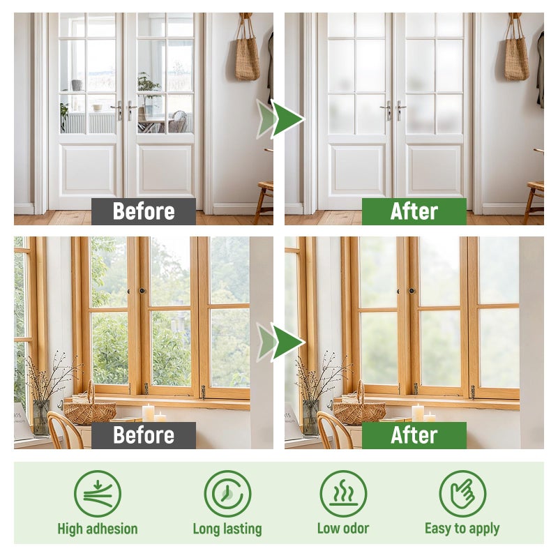 SENVEN Frosted Glass Paint All-in-One Frosted Glass Paint Kit Waterproof UV Resistant Frost Paints for Window Privacy Film Windows Frosting for Home Bathroom Door Kitchen Office Window Privacy Frosting 5oz - Image 4