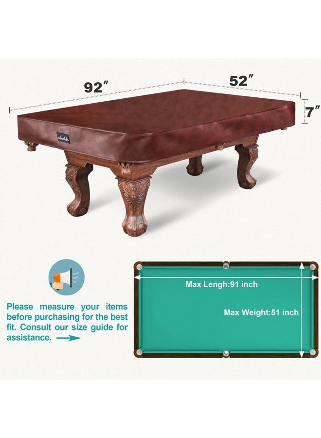 Shieldo Heavy Duty Leatherette Billiard Pool Table Cover,Waterproof&Tearproof Cover for Pool Table,7/8 Foot Fitted - Image 2
