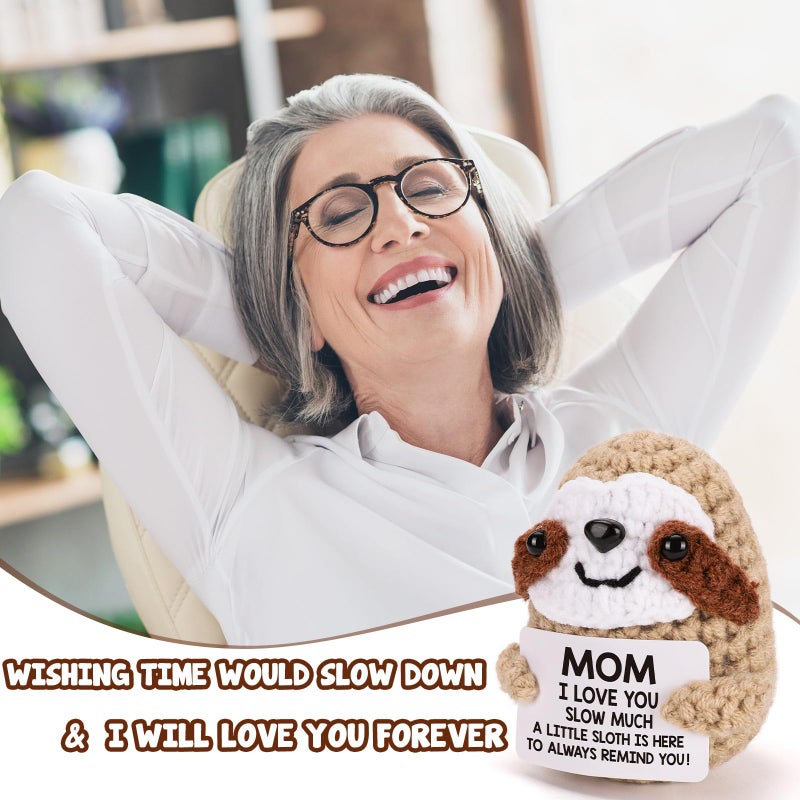 MBL Gifts for Mom Birthday Mother's - Mothers Day Easter Funny Cute Romantic Crochet Sloth for Mama Bonus Step Mother from Daughter Son, Mom I Love You Sloth Much - Image 5