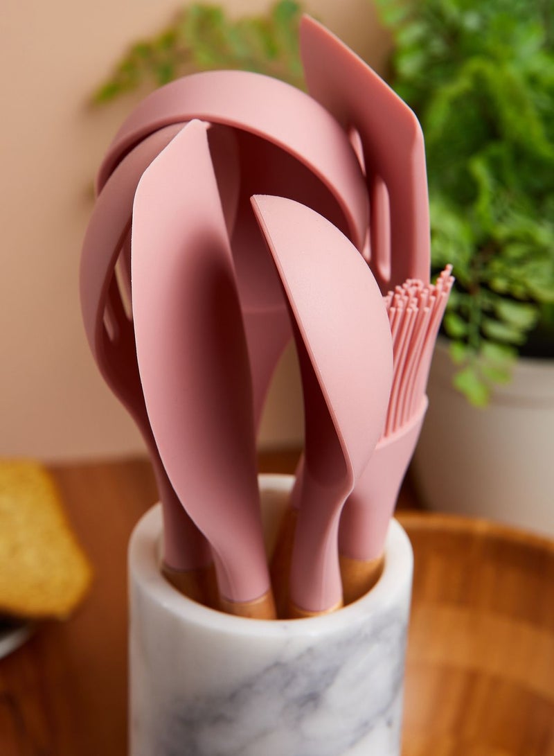 AURORA Pink Wooden Utensil Set - Image 2