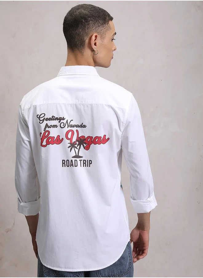 كيتش LA Graphic Print Cotton Casual Shirt by Styli