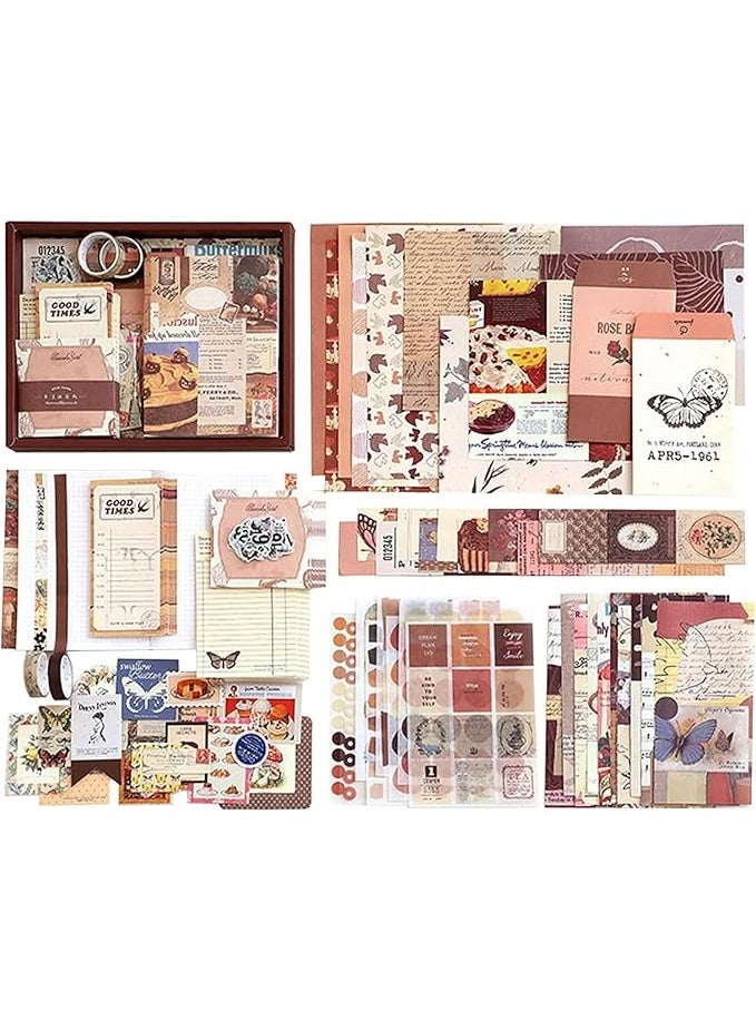 Scrap Book Cute Stationery Set for Kids 155 Items 348 Pcs A6 Journal Notebook DIY Journaling Kit Art Craft Supplies Aesthetic Gift for Girl Child Teenage Women  - Image 1