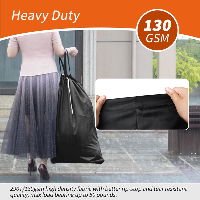 Polecasa Extra Heavy Duty Large Laundry Bag with Sturdy Handles and Drawstring Closure, 28 x 36 inches Durable Storage Bags for Basket, Hamper, College, Dorm, Travel, Black - Image 2