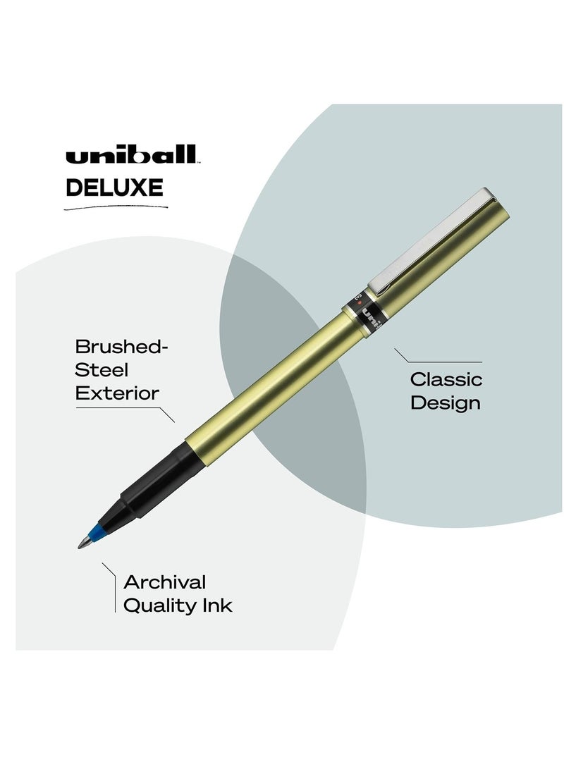 Uniball 12-Piece Fine Deluxe Rollerball Pen Black Ink - Image 3