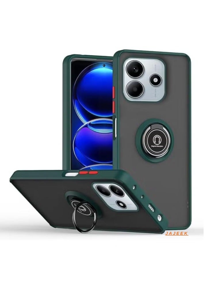 JAJEEK Xiaomi Redmi Note 14 5G Case – Shockproof TPU Bumper with Magnetic Car Mount Holder, Rotational Metal Ring Grip Kickstand, Full Protection for Redmi Note 14 5G - Image 1