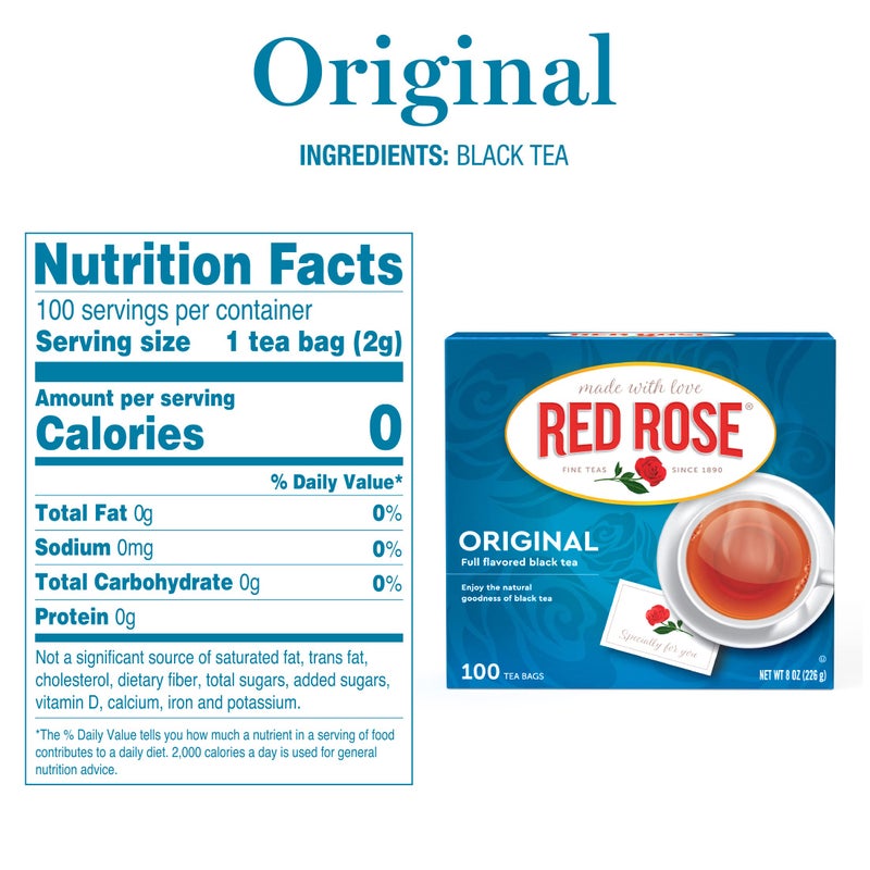 Red Rose Original Premium Blended Tea, 100 Count (Pack of 2) - Image 5