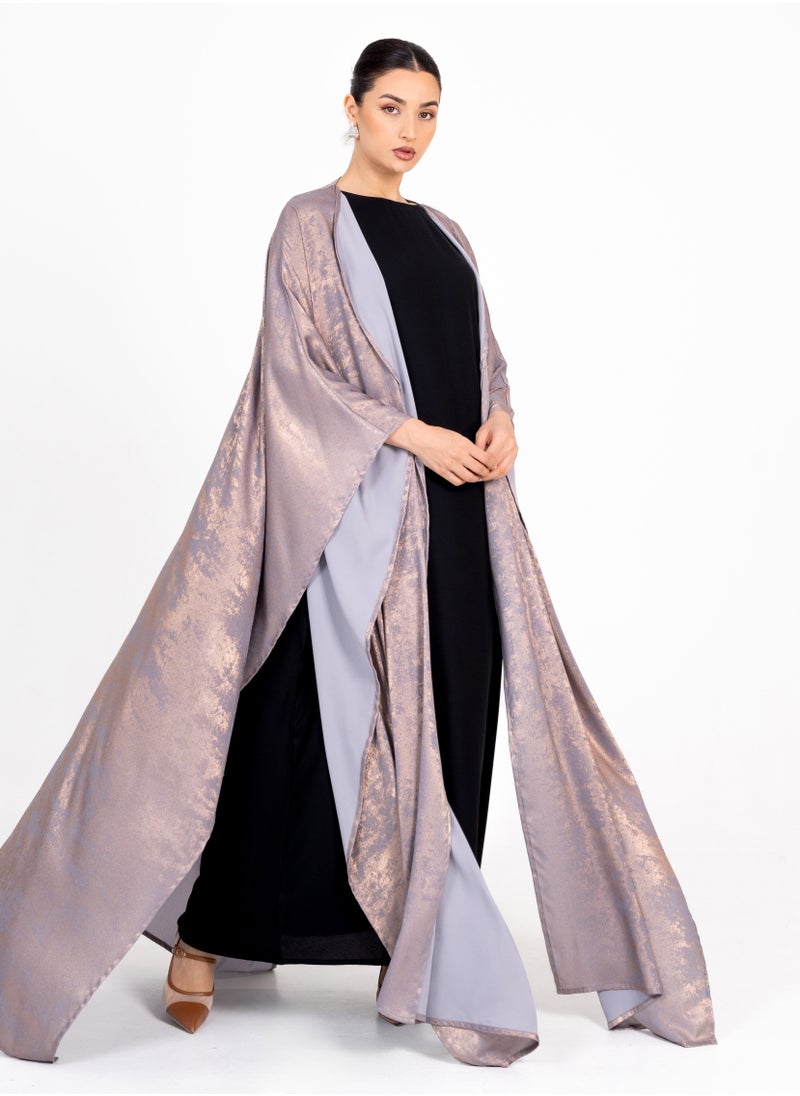 Rosette Abaya Nude Stylish Bisht  - Image 1