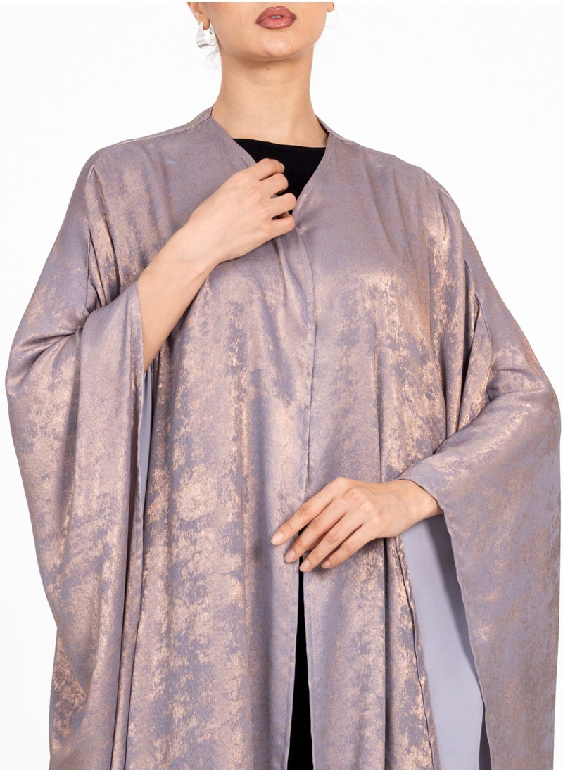 Rosette Abaya Nude Stylish Bisht  - Image 3
