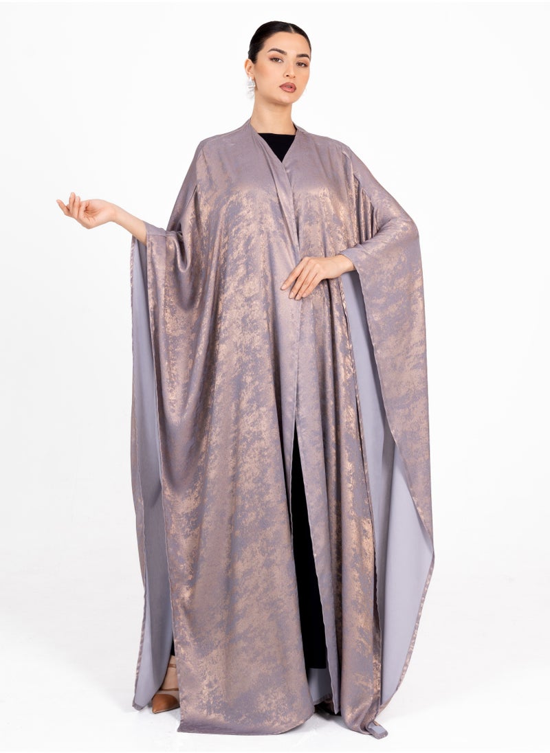 Rosette Abaya Nude Stylish Bisht  - Image 4
