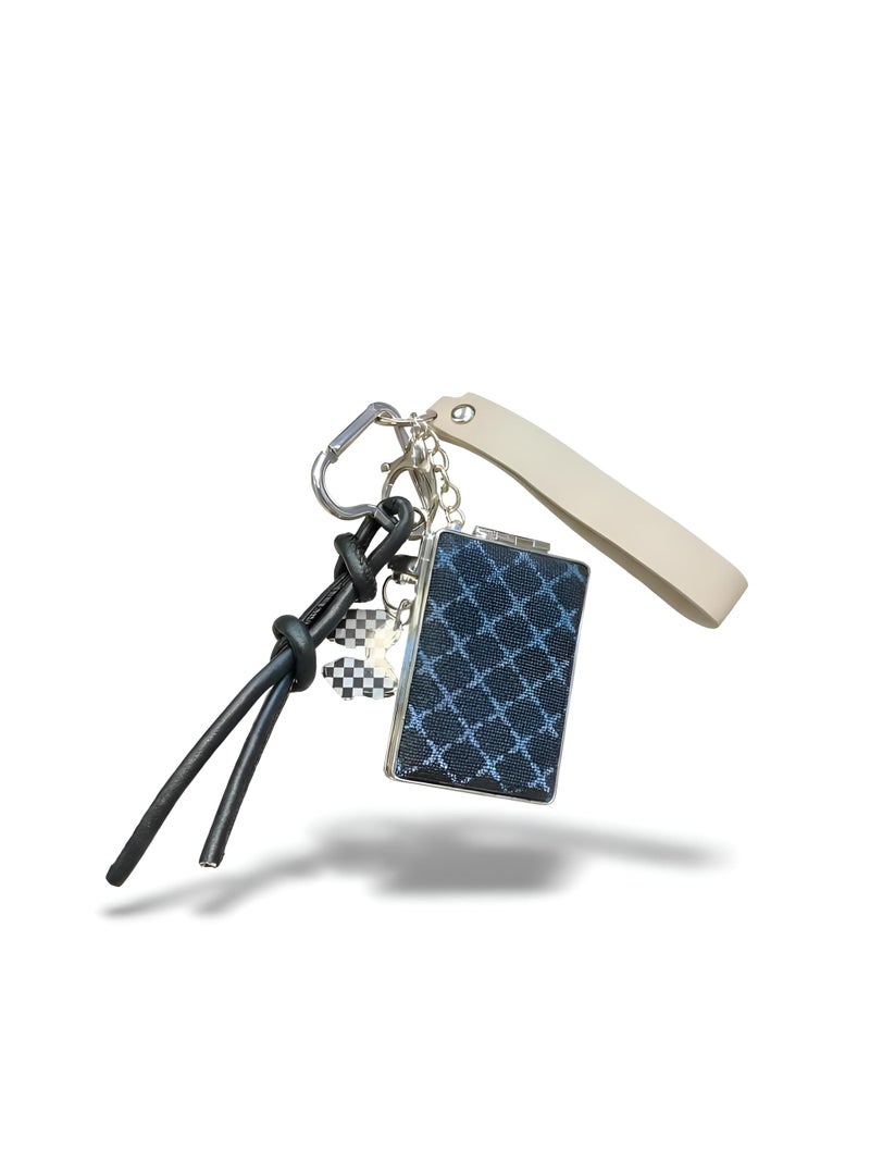 Leather - Stylish handheld mirror with ultra-clear glass surrounded by durable artificial leather frame and a snap closure guard ensuring long-lasting pristine condition. (option 5) - Image 1