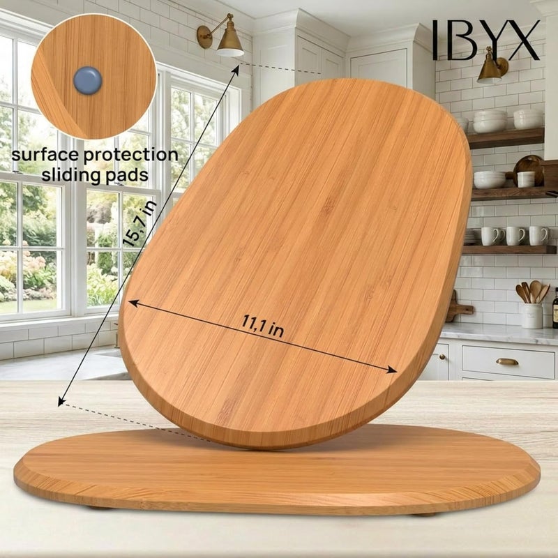 Ibyx صينية انزلاقية من الخيزران من Ibyx لخلاط Kitchenaid القائم سعة 5.5 كوارت - سجادة منزلقة لخلاط Kitchen Aid بدون جهد لسطح العمل - لوح منزلق للأجهزة قوي ومتين وغير قابل للانزلاق (طبيعي) - Image 4
