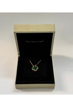 Van Women's four-leaf clover lucky necklace S925 malachite green gold  - Image 1