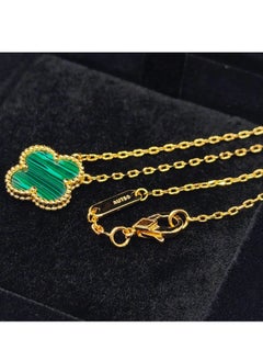 Van Women's four-leaf clover lucky necklace S925 malachite green gold  - Image 2