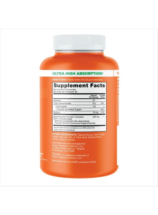 Qunol حبوب كيونول الكركم، حلوى تحتوي على 500 ملغ من الكركم الكركمين، مكمل دعم المفاصل، امتصاص فائق للكركم الكركمين، نباتي، خالي من الغلوتين، إمداد لمدة شهرين، 120 حبة - Image 5