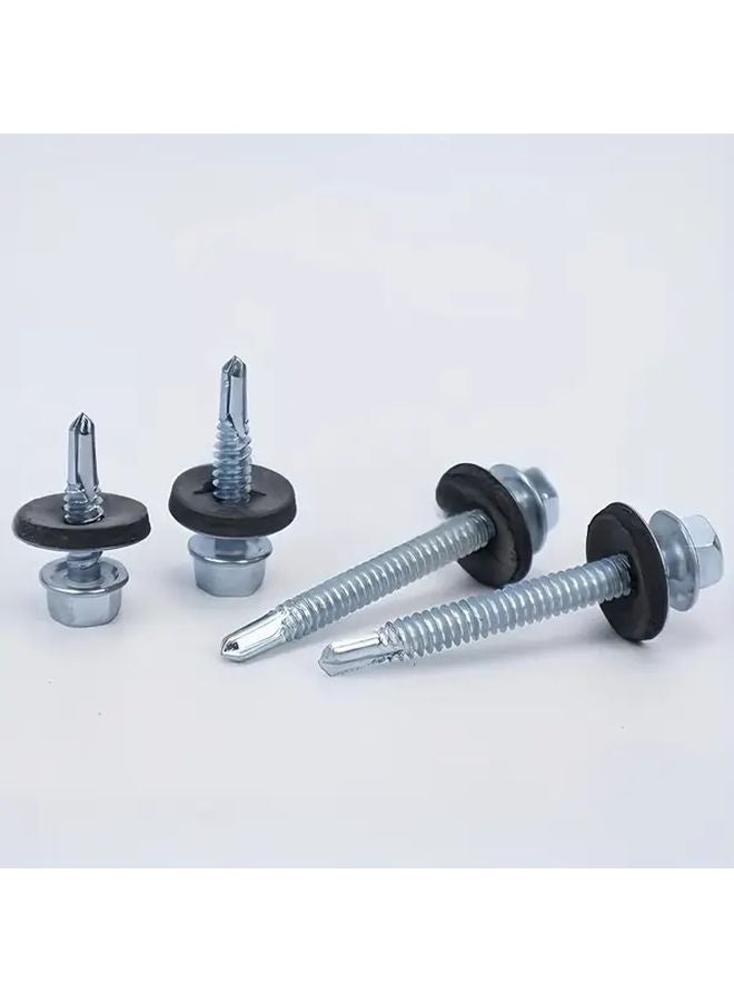 M25 Galvanized Self Tapping Screws 30pcs With Sealing Washers For Metal Roofing - Image 2