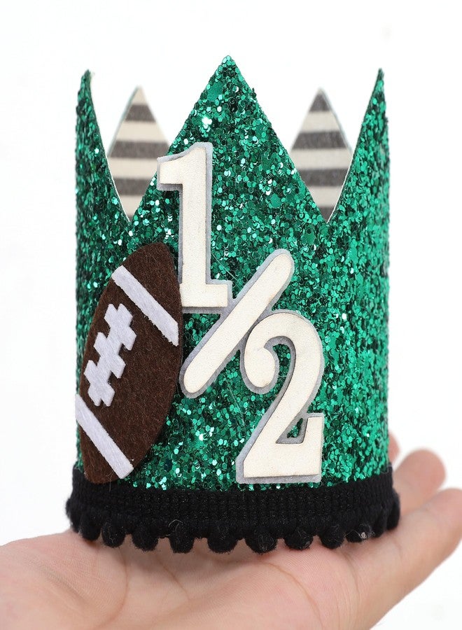 BEADED Football 1/2 Birthday Crown - Football Half/6 Month Birthday Decorations,Half Way To First Hat,6 Month Photo Prop - Image 5