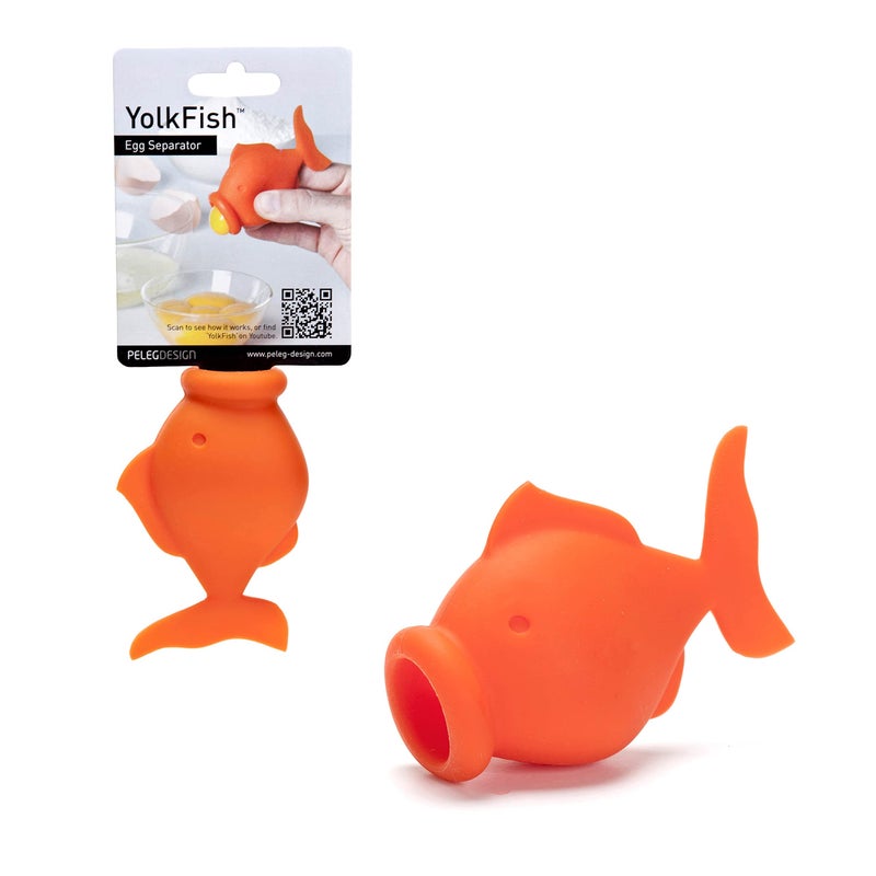 Peleg Design Silicone Egg Separator, Separate Egg Yolk from Egg White, Swallow Release, Yolk Divider Egg Extractor, Kitchen Gadgets Baking Tools (YolkFish) - Image 1