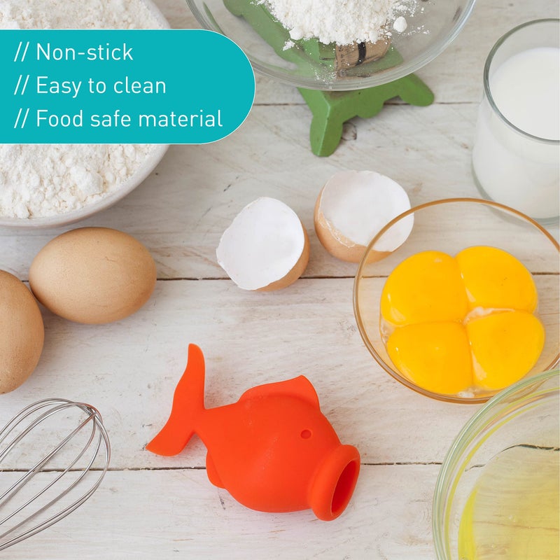 Peleg Design Silicone Egg Separator, Separate Egg Yolk from Egg White, Swallow Release, Yolk Divider Egg Extractor, Kitchen Gadgets Baking Tools (YolkFish) - Image 5