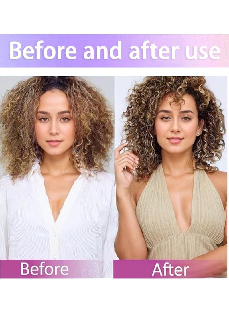 URbantin Bounce Curl Defining Hair Brush for Curly Hair - Styling & Detangler Brush with Comb, Air-Filled Cushion, Vegan Fiber, Nylon Faux Boar Bristles for Smoothing, Detangling, Scalp Massage & Relaxation - Unisex Hair Styling Tool (Lavender)  - Image 2