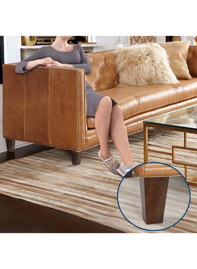 AORYVIC 6 inch Sofa Legs Wood Furniture Legs Pack of 4 Pyramid Couch Legs Mid-Century Modern Brown Replacement Legs for Chair Recliner - Image 3
