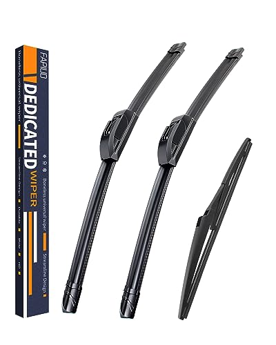 FAPIUO Replacement for Hyundai Santa Fe 2019-2023, Kia Sportage 2023,Hyundai Elantra GT 2018-2020 Silent Wipers -FAPIUO Front and Rear Windshield Wipers 26"+16"+12" Full Blade Set (3 Pack) U/J HOOK - Image 1