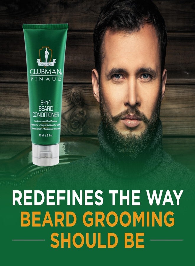 Clubman Pinaud 2-in-1 Beard Conditioner for Men - Beard Softener for Men, Moisturizes Beards & Hydrates Skin, 3 fl oz - Image 2