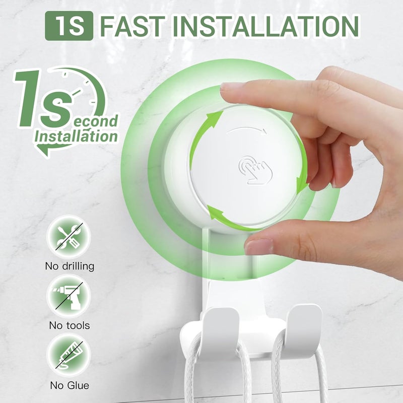 LUXEAR Suction Hooks Powerful Vacuum Suction Cup Hooks-2PACK Razor 2pack Single White - Image 3