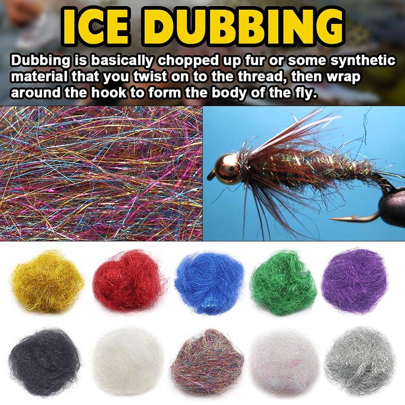 XFISHMAN Fly-Tying-Ice-Dubbing-Dispenser -Box-Top-Ten-Colors-Fly-Tying- Materials-Supplies-Equipment - Image 2