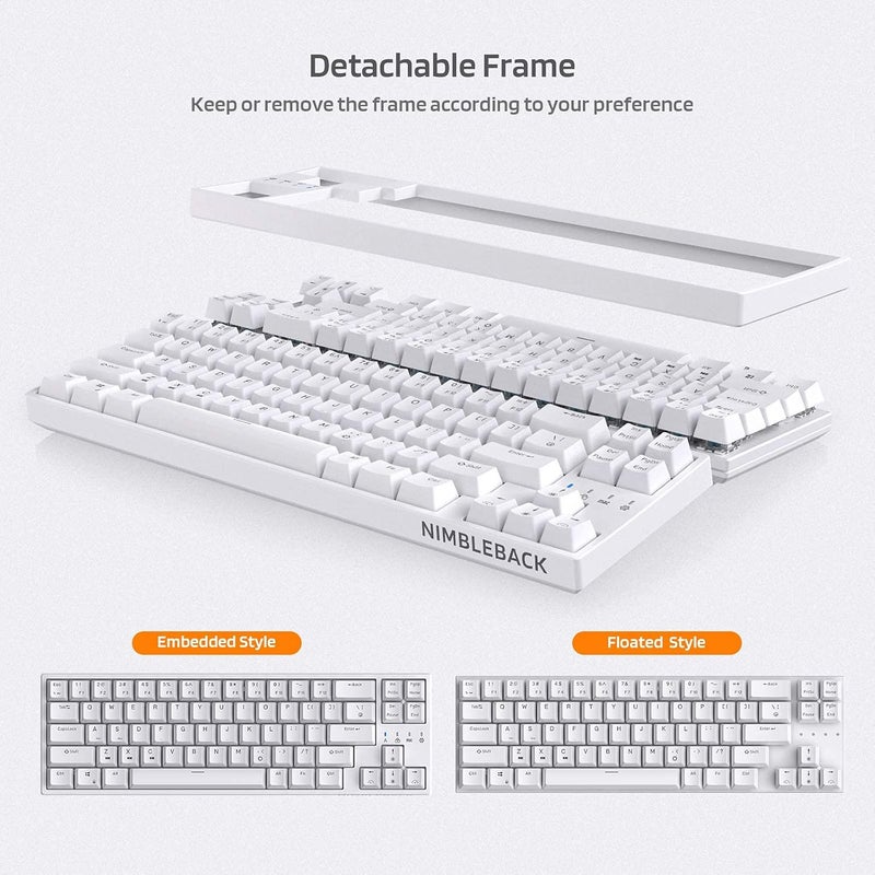 LTC NB681 Nimbleback Wired 65% Mechanical Keyboard, RGB Backlit Ultra-Compact 68 Keys Gaming Keyboard with Hot-Swappable Switch and Stand-Alone Arrow/Control Keys (Hot Swappable Brown Switch, White) - Image 5