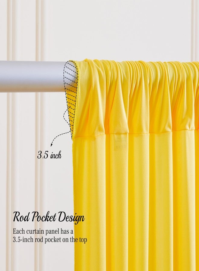 PARTISKY 8x10FT Yellow Backdrop Curtains for Wedding Parties, Wrinkle Free Polyester Photography Backdrop Drapes for Wedding Baby Shower Birthday Parties Stage Background Stand Decorations 4x10ft,2 Panels - Image 5