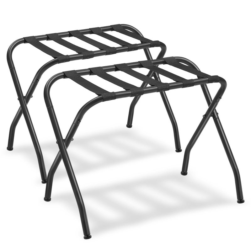 SONGMICS SONGMICS Luggage Rack Pack of 2 Luggage Racks for Guest Room Suitcase Stand Steel Frame Foldable for Bedroom Black URLR64B2 