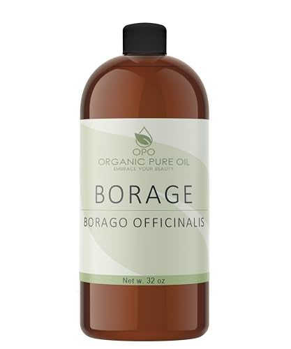 OPO Borage Seed Oil - 32 oz - Pure Unrefined Non GMO, High GLA, Bulk Natural Carrier Oil Moisturizer for Skin Hair Nails Body Soaps DIY & More - Liquid Borago Virgin Vegan - Image 1