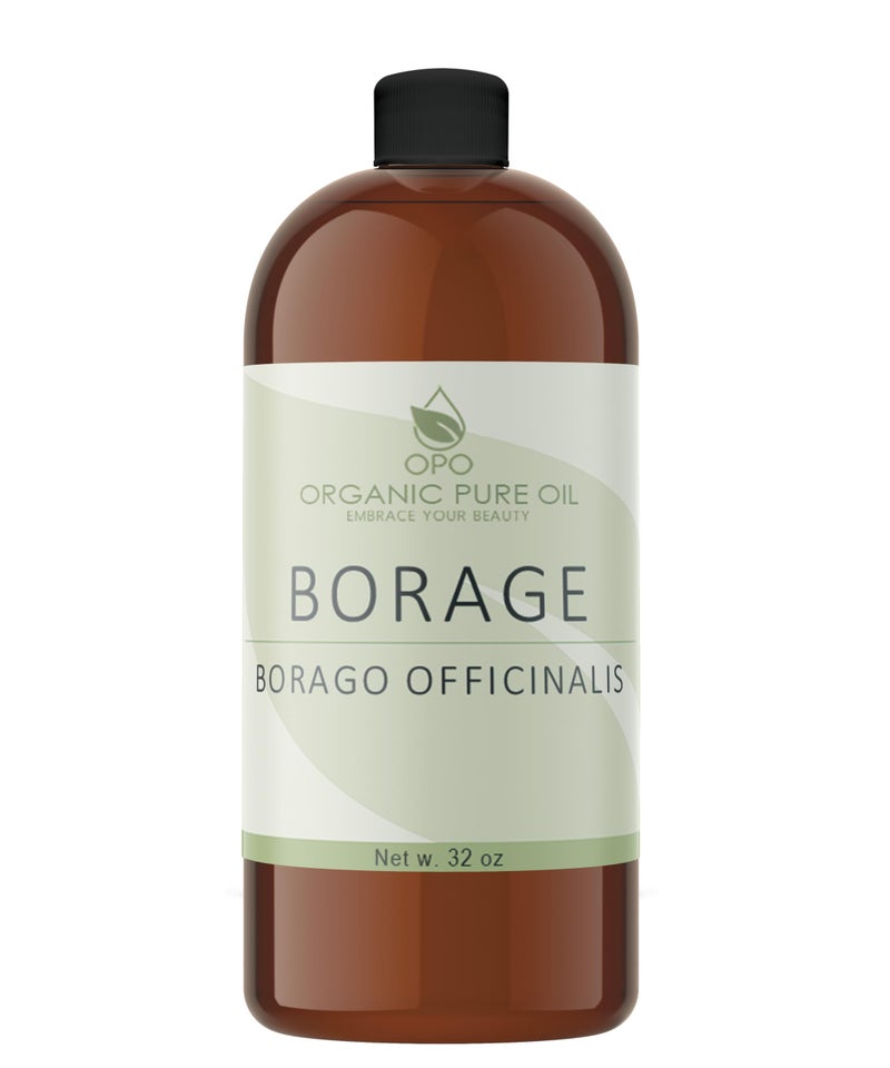 OPO Borage Seed Oil - 32 oz - Pure Unrefined Non GMO, High GLA, Bulk Natural Carrier Oil Moisturizer for Skin Hair Nails Body Soaps DIY & More - Liquid Borago Virgin Vegan - Image 2