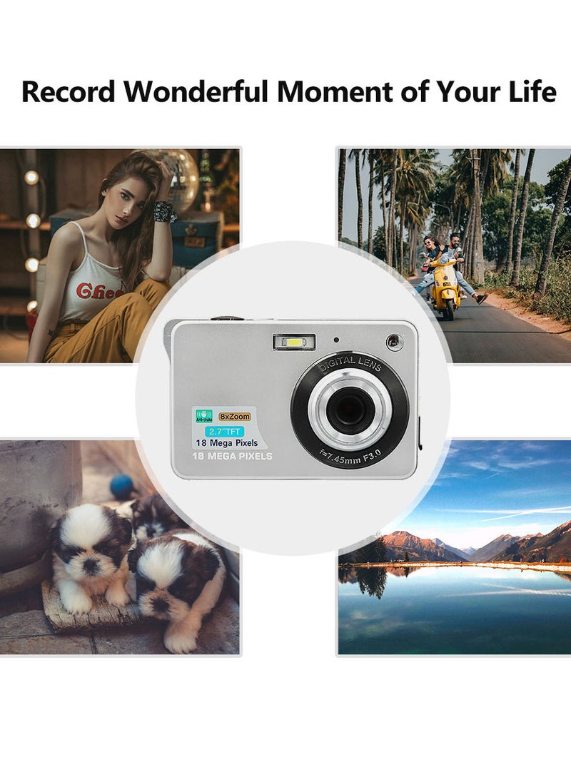 Generic - Portable 720P Digital Camera Video Camcorder 18MP Photo 8X Zoom Anti-shake 2.7 Inch Large TFT Screen Built-in Lithium Battery - Image 1