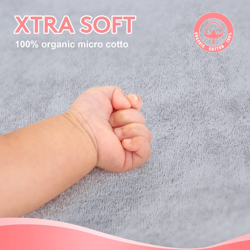 TBEZY Hooded Towel for Kids 100% Cotton Ultra Soft with Unique Animal Design Large for Infants 3-10 Years (Hippo) - Image 3