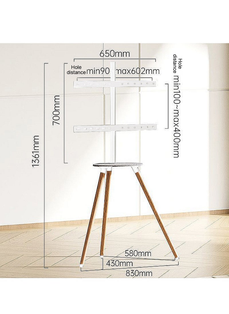 Easel TV Stand with Tripod Base for 45-65 inch Screen up to 40kg, Height Adjustable TV Stand Tripod with Tray for Living Room, 180°Swivel - White - pzsku/Z6D2B572FEDF3BBF677ACZ/45/_/1734424871/06a95ce1-8b2f-48cd-84db-ceb13568b0ae