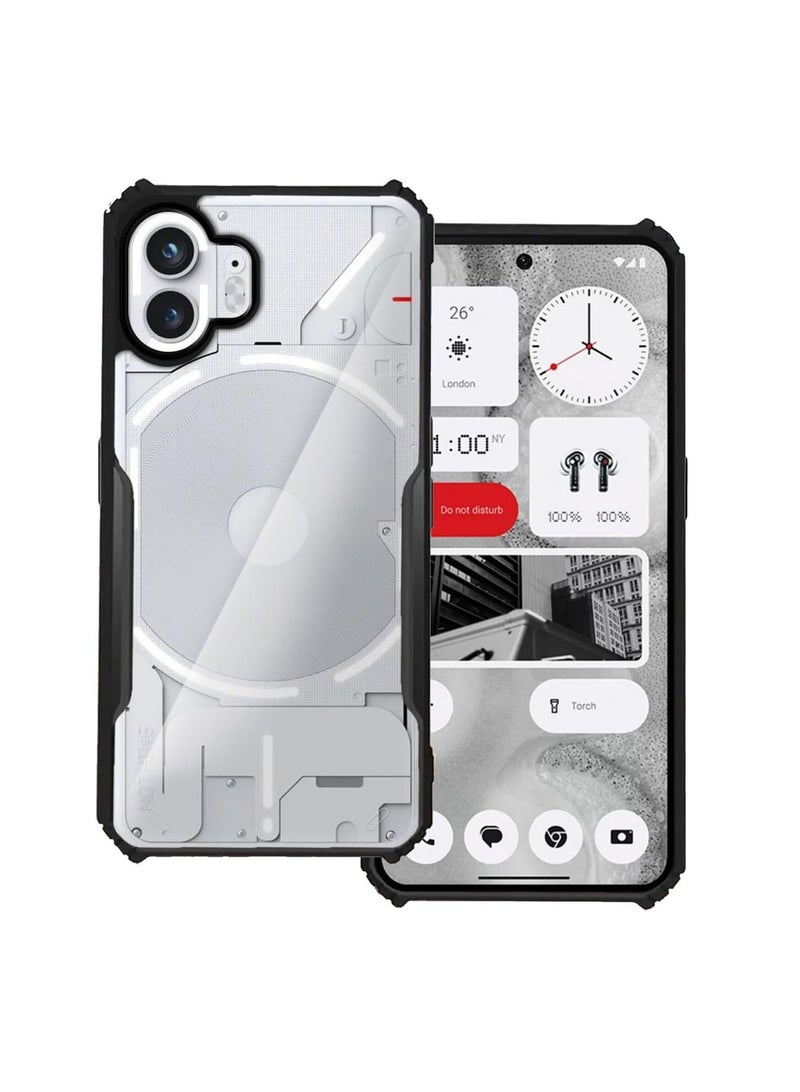 غطاء خلفي لهاتف ناثينغ 2، تصميم واقي، غطاء خلفي شفاف من السيليكون لهاتف ناثينغ 2 أسود/شفاف - Image 1