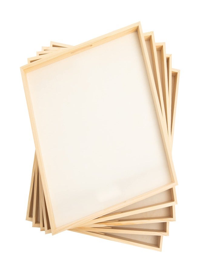 كرييتف هوبيز صواني تقديم خشبية متداخلة من كرييتيف هوبيز - مجموعة من 5 صواني غير مكتملة بمقابض مقطوعة للأعمال الحرفية والتقديم والديكور المنزلي (مربعة) - Image 3