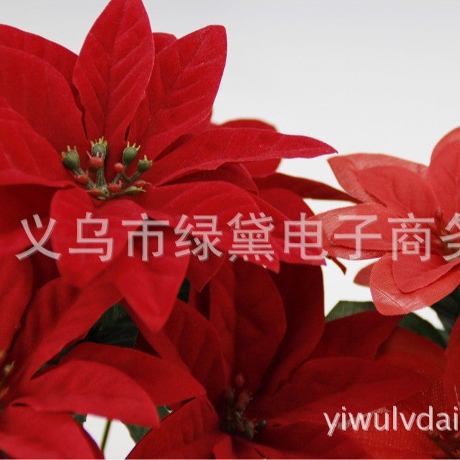 Flannel Christmas Flower Christmas, El Window, Home Furnishings, School Furnishings Holiday Decoration Gifts - Image 1