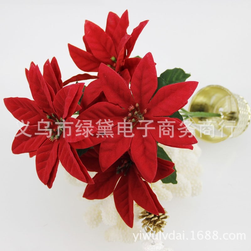 Flannel Christmas Flower Christmas, El Window, Home Furnishings, School Furnishings Holiday Decoration Gifts - Image 3