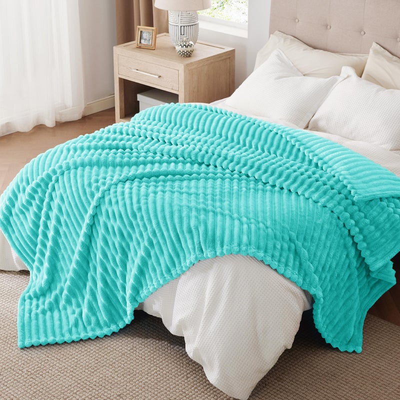 Bedsure GentleSoft Blue Queen Blanket for Bed - Cozy Soft Blankets for Women, Cute Small Fleece Throws for Girls, Birthday Gifts for Women Decor Gifts for Mom, Blue Fog, 90x90 Inches - Image 5