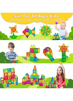 TEGRILO 120 Pcs Magnetic Building Blocks 3D Kids Building Blocks Set Magnetic Building Construction Educational STEM Toys for Toddler  - Image 5