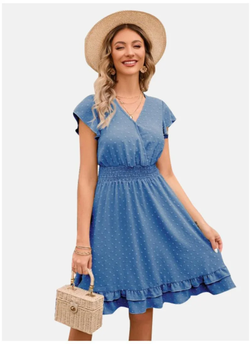 YUNIQEE Ruffled Blue Mini Dress