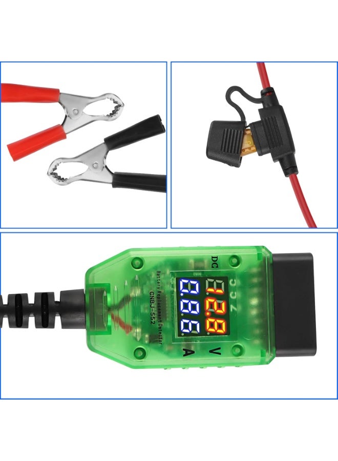 X-PRO5 OBD2 Car Battery Change Saver Memory Vehicle ECU Emergency Power Supply Cable Replacement 12V Digital Display OBD II Battery Leak Detective Kit WTH 5A Fuse 1.35M - Image 5